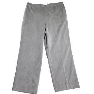 Alfred Dunner Pull On Pants Woman's 18 Elastic Back Waist Grey Corduroy Pockets